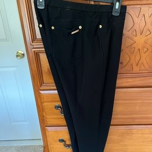 Michael Kors Black Jegging Style Pants with Gold Hardware